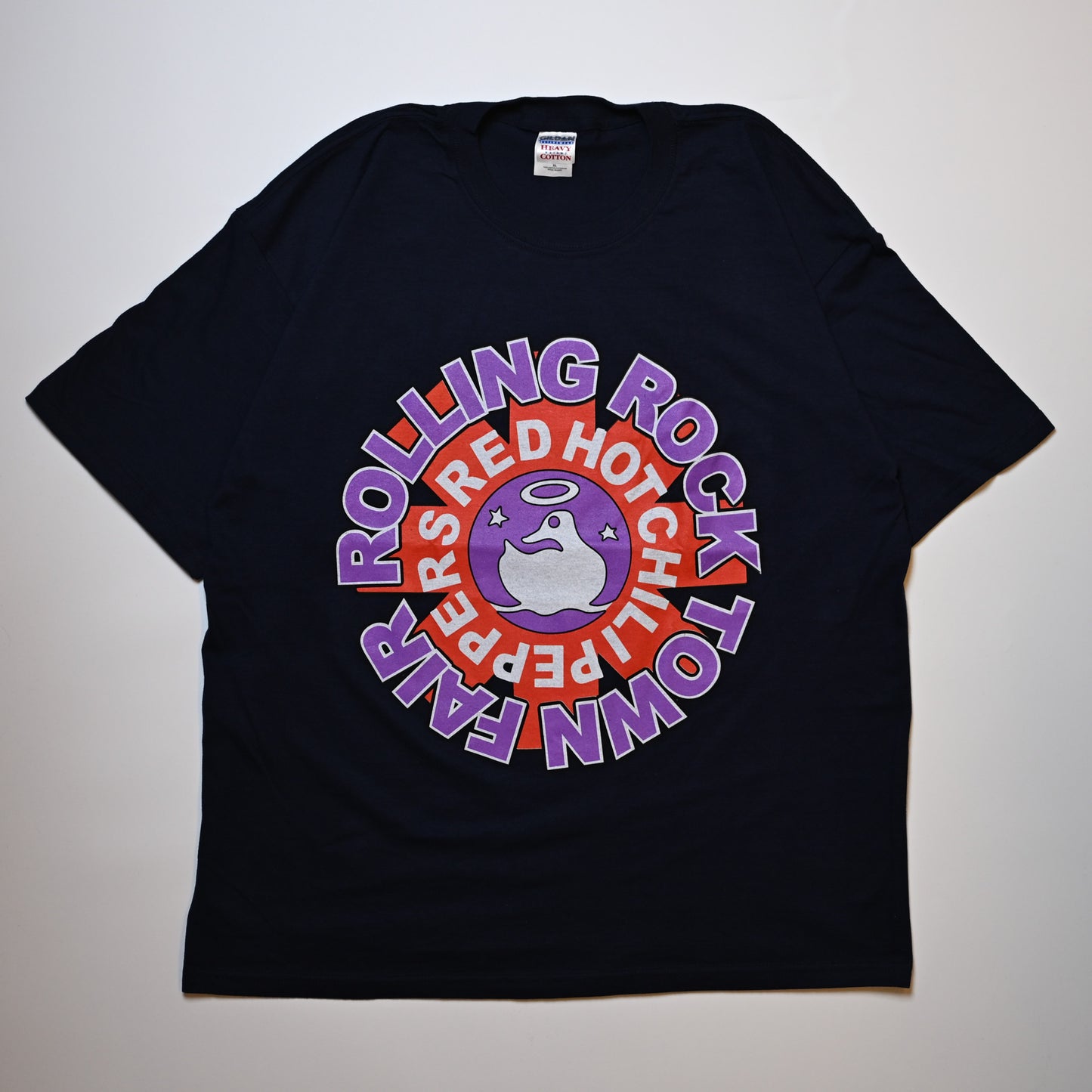 RED HOT CHILI PEPPERS ROLLING ROCK TOWN FAIR NAVY GILDAN XL (b_1046)