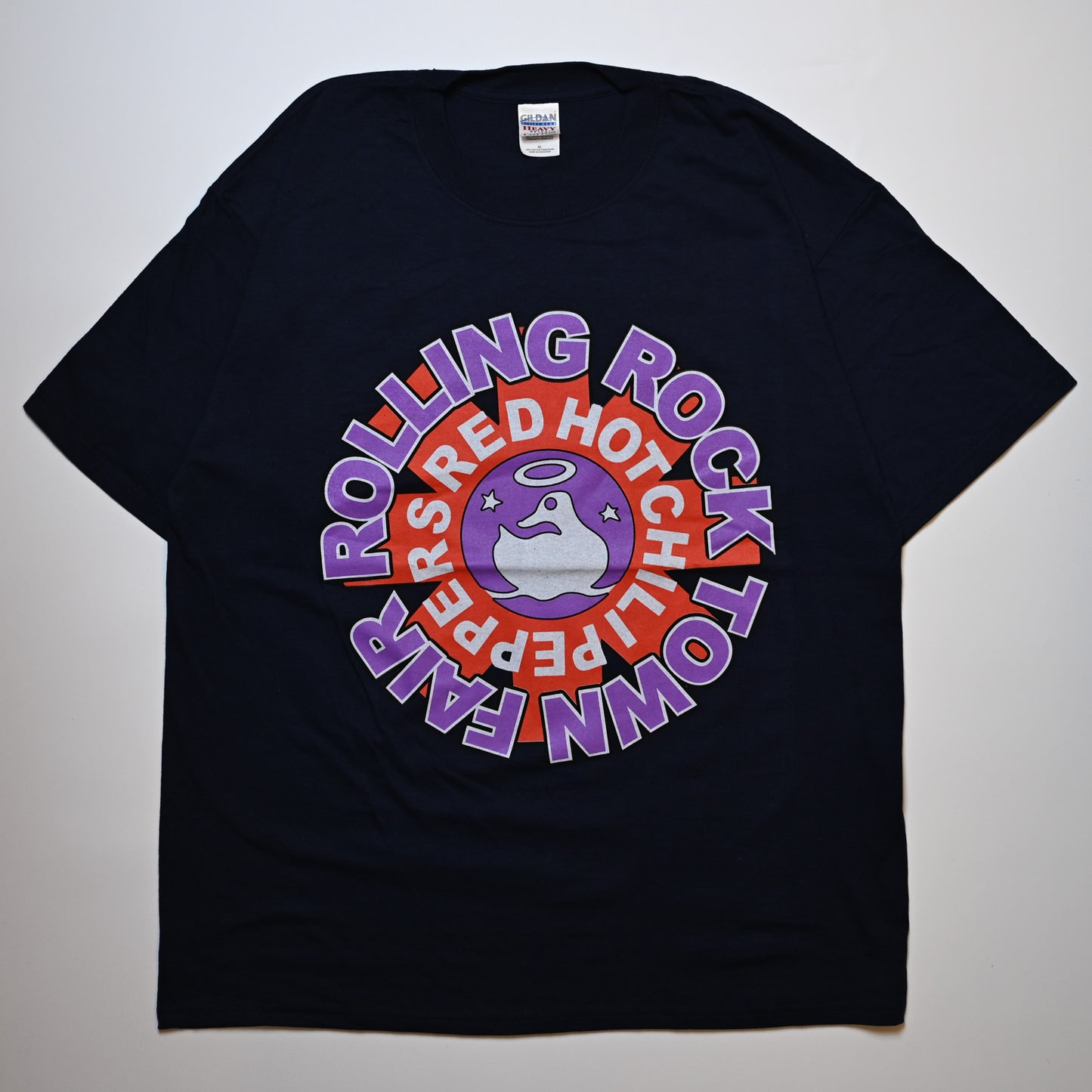 RED HOT CHILI PEPPERS ROLLING ROCK TOWN FAIR NAVY GILDAN XL (b_1052)