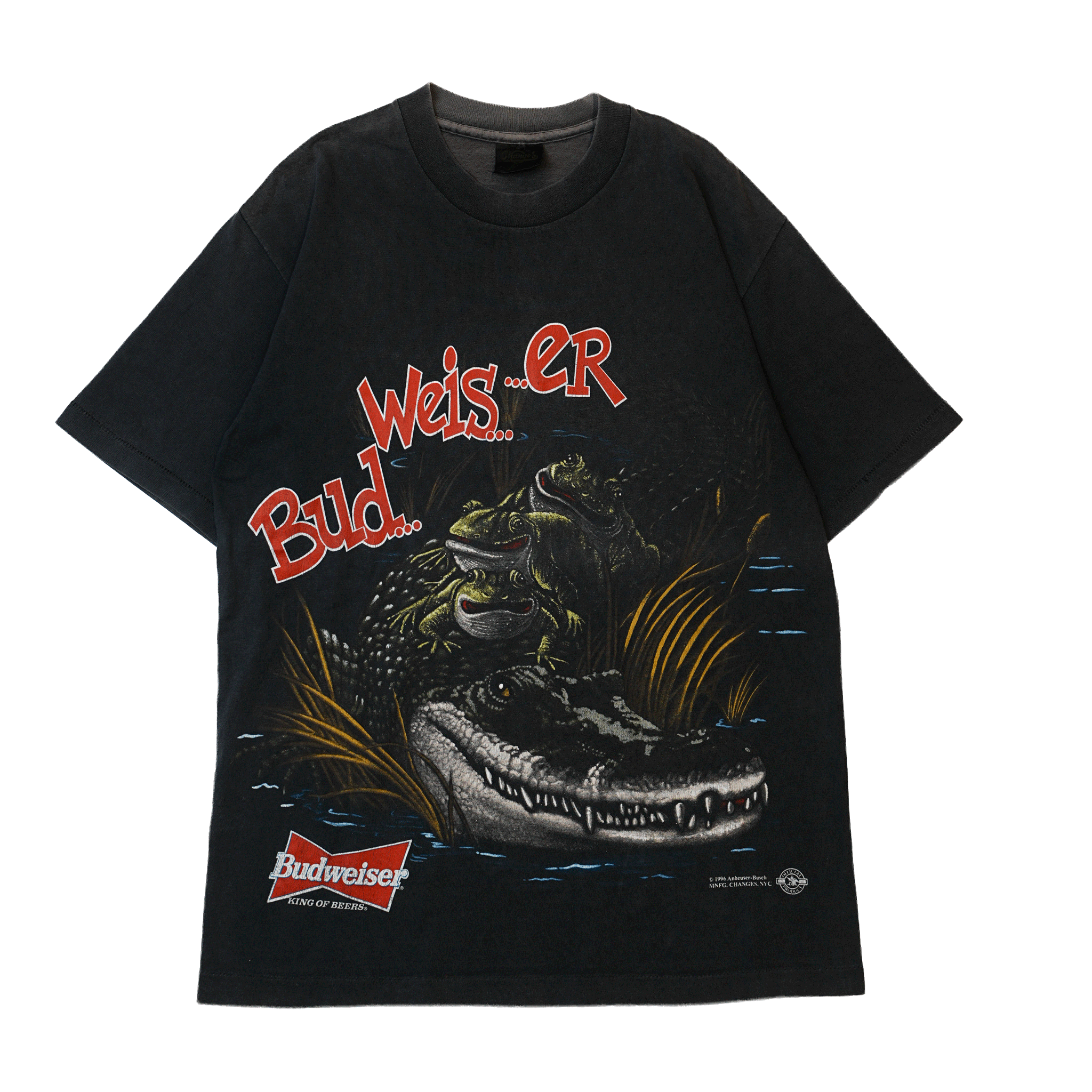 Budweiser 1996 FROGS & CROCODILE MEDIUM – VINTAGE BROS Budweiser 1996 FROGS & CROCODILE MEDIUM – VINTAGE BROS