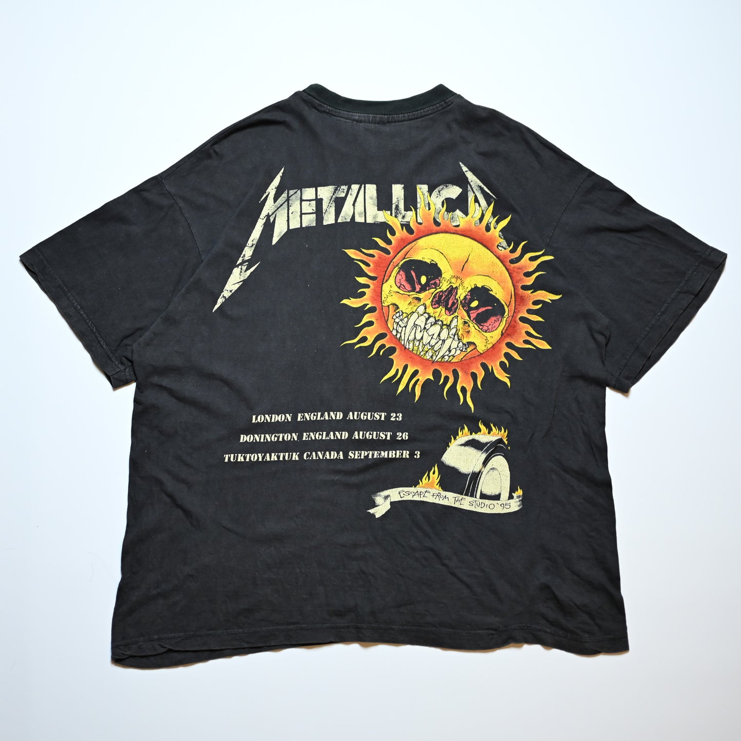 METALLICA PUSHEAD SIDE FLAME SKULL ESCAPE FROM THE STUDIO '95 EURO XL (k_1017)