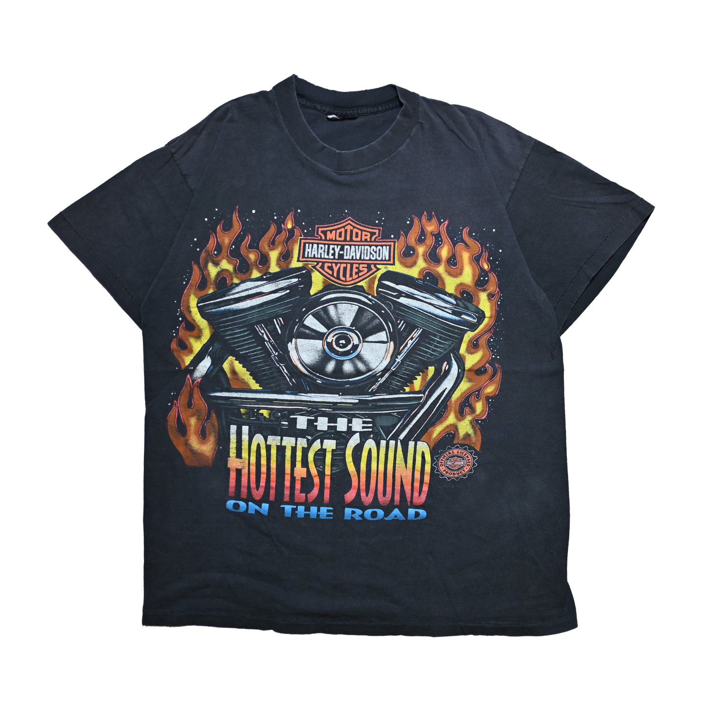 HARLEY DAVIDSON THE HOTTEST SOUND ON THE ROAD ENGINE EMBLEM FITS LARGE (k_1127)
