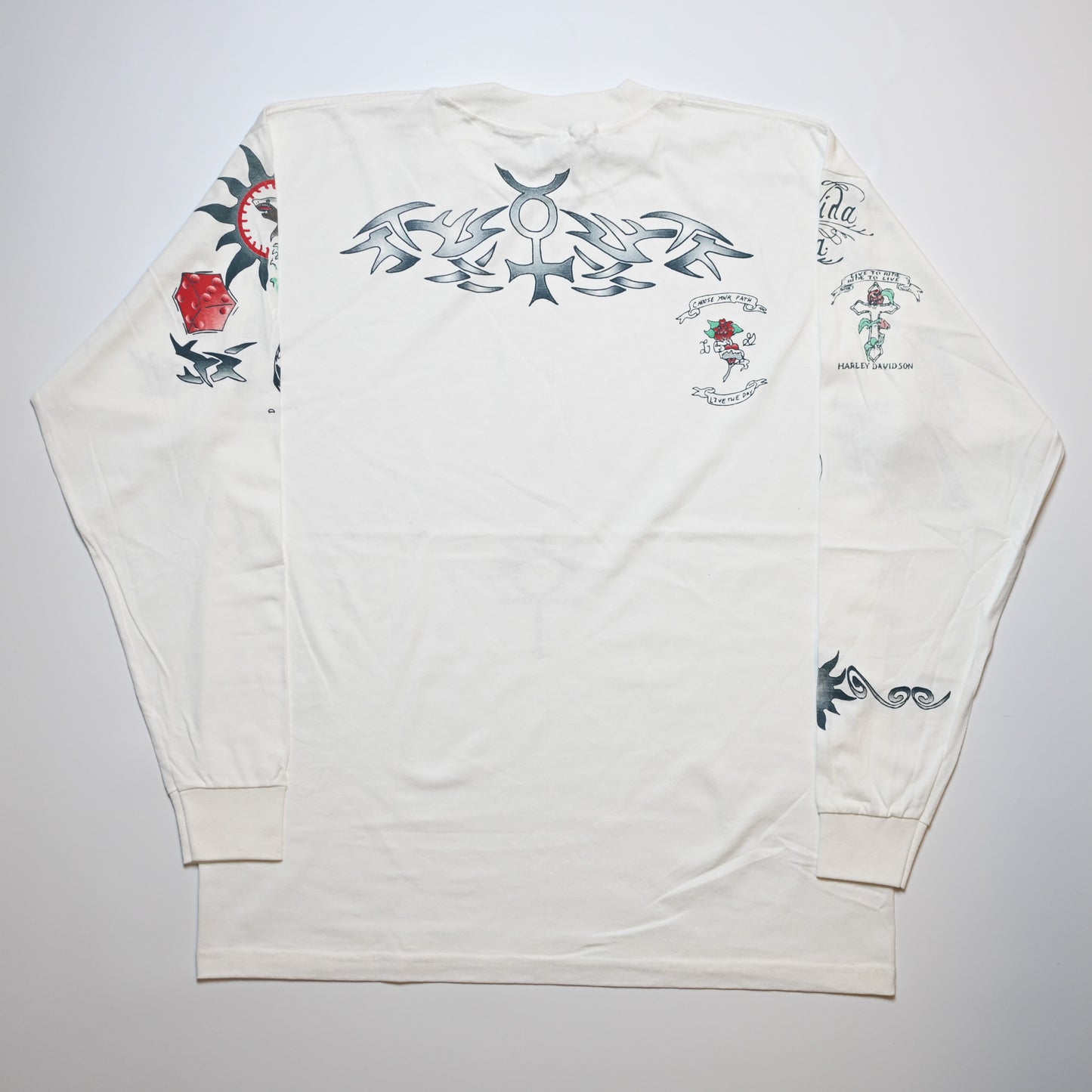 DENNIS RODMAN TATTOO LS DEAD STOCK WHITE TODAY'S TORENSZ XL (k_1201)