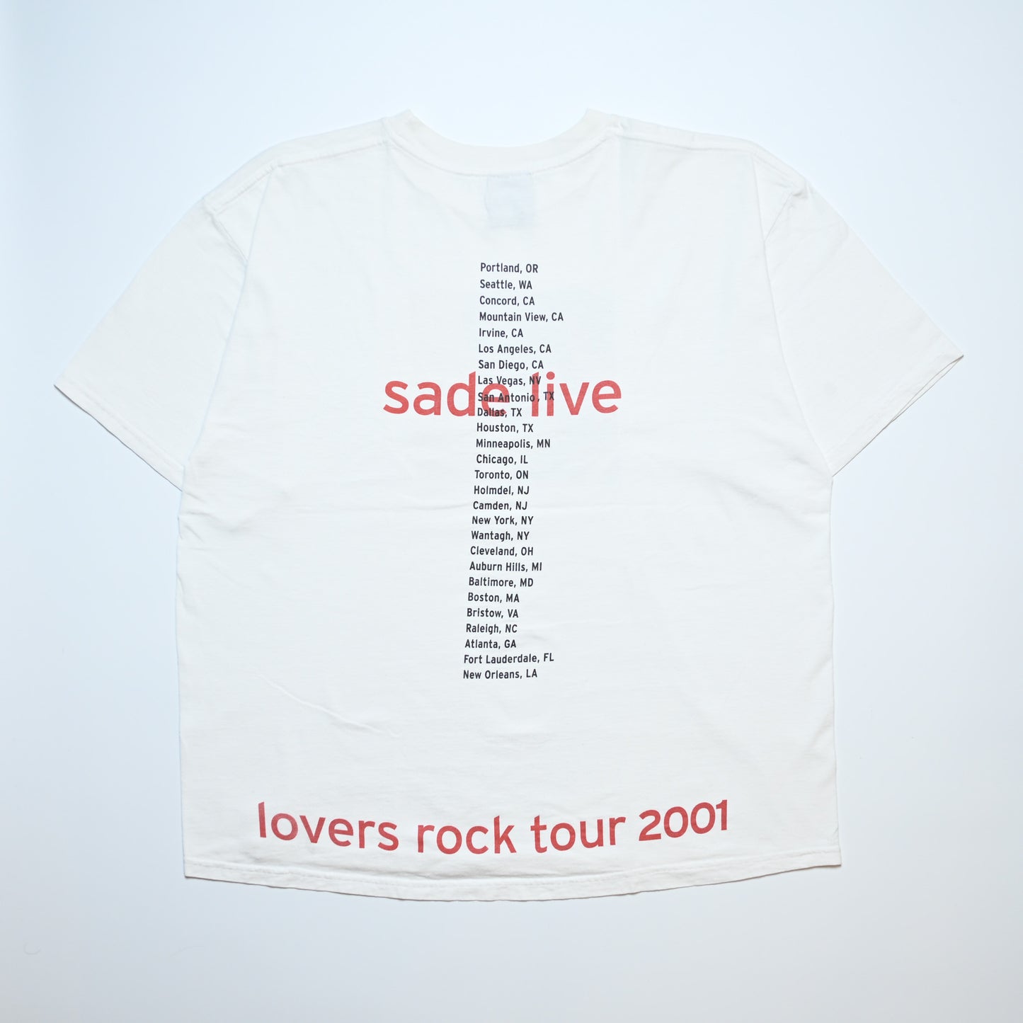 SADE LOVERS ROCK TOUR 2001 WHITE GIANT L-XL (o_1121)