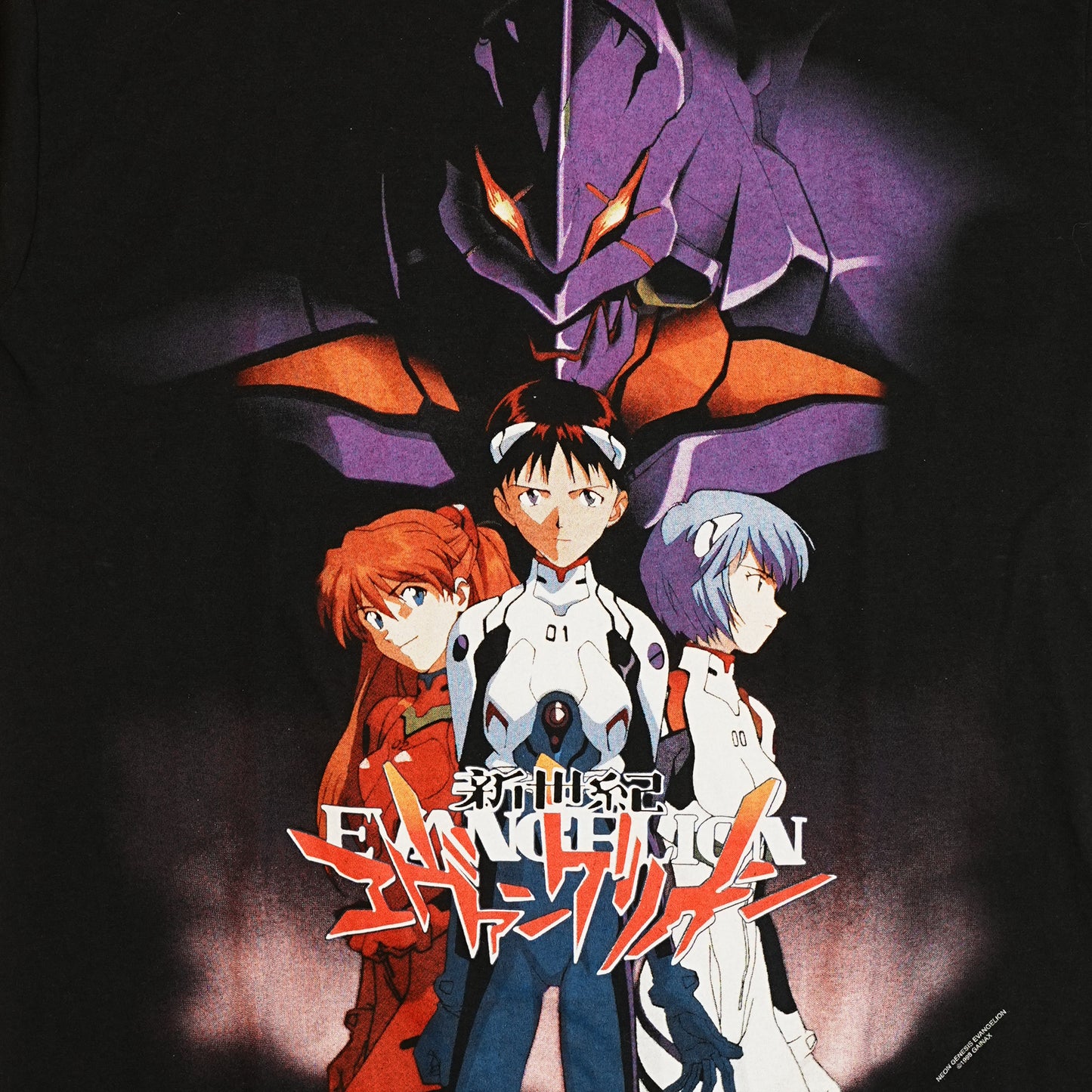 Neon Genesis Evangelion Anime 1998 Screen Stars Black T Shirt LARGE (oc_0601)