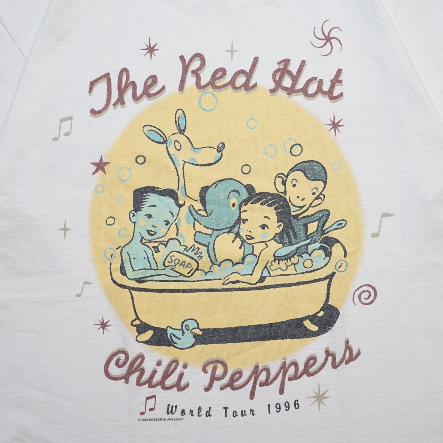 RED HOT CHILI PEPPERS ONE HOT MINUTE WORLD TOUR 1997 WHITE FRUIT OF LOOM LARGE (p_1202)