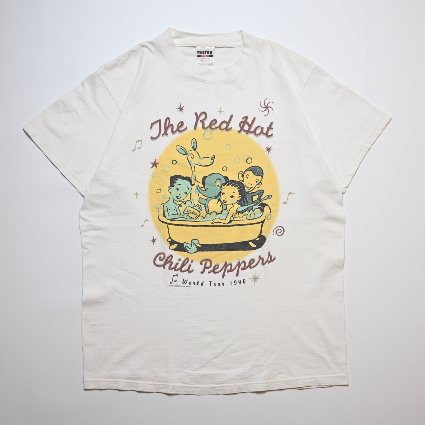 RED HOT CHILI PEPPERS ONE HOT MINUTE WORLD TOUR 1997 WHITE FRUIT OF LOOM LARGE (p_1202)