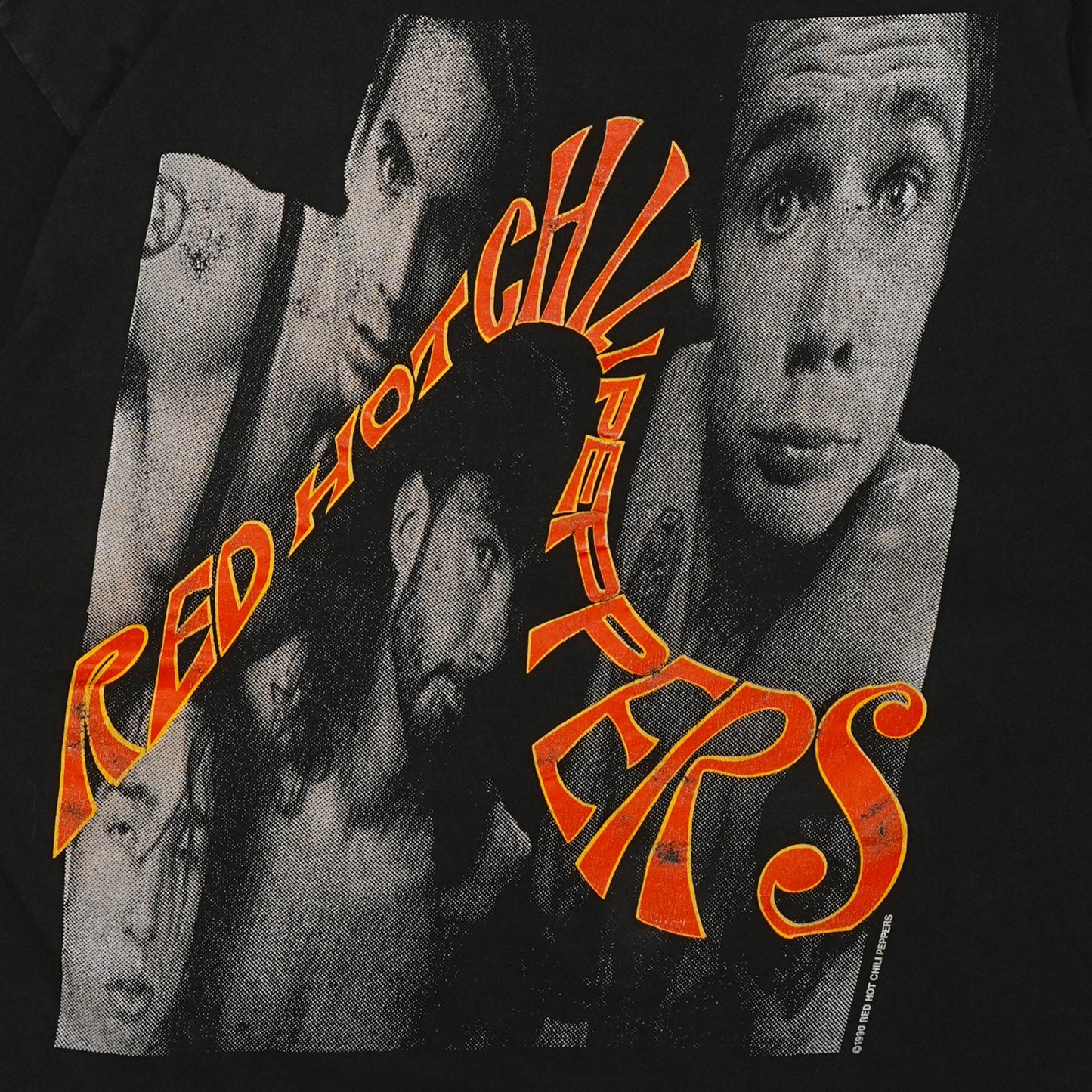 RED HOT CHILI PEPPERS 1990 MEMBER PORTRAIT CURVING LOGO EURO XL