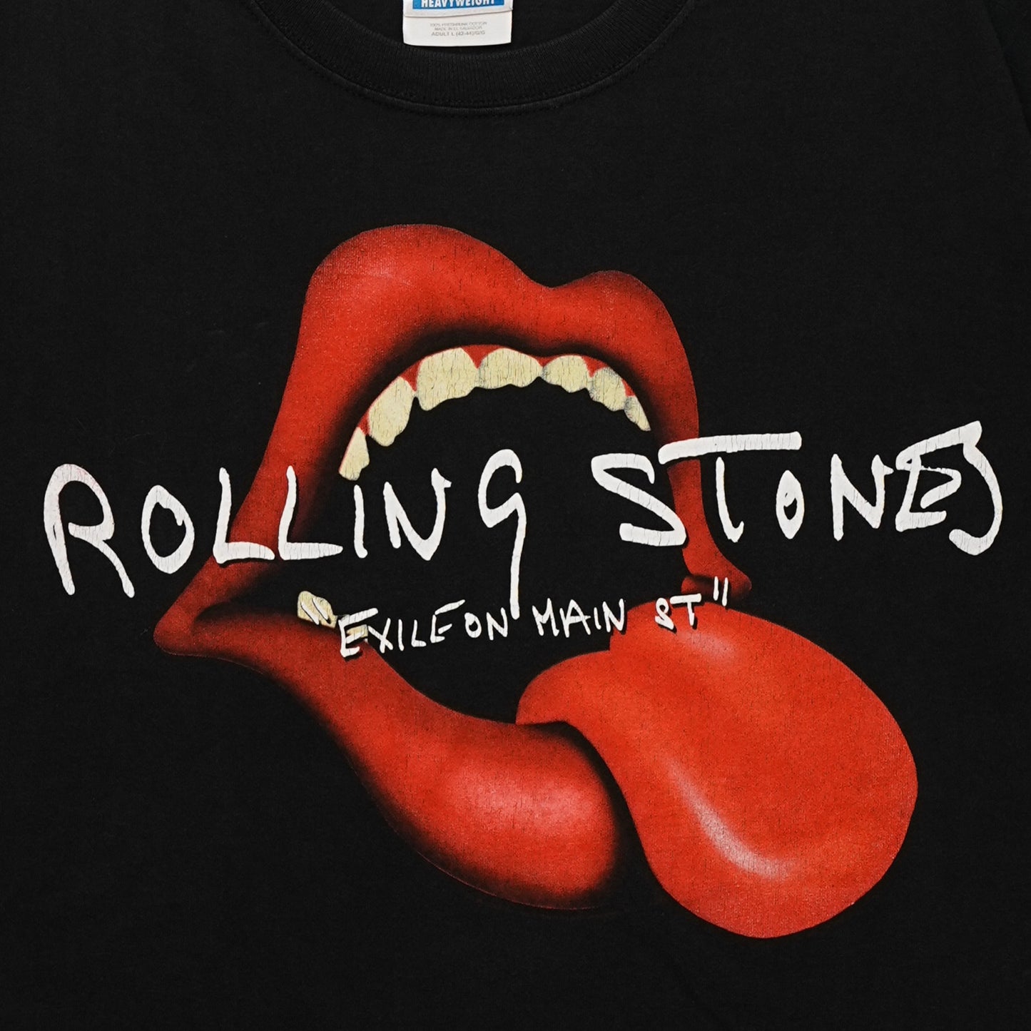 Authentic Rolling Stones Open Mouth black Hanes LARGE