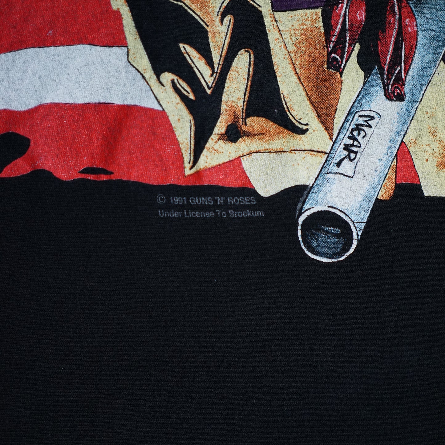 GUNS N' ROSES 1991 SKULL GUN AMERICAN FLAG  BROCKUM XL (b_010)