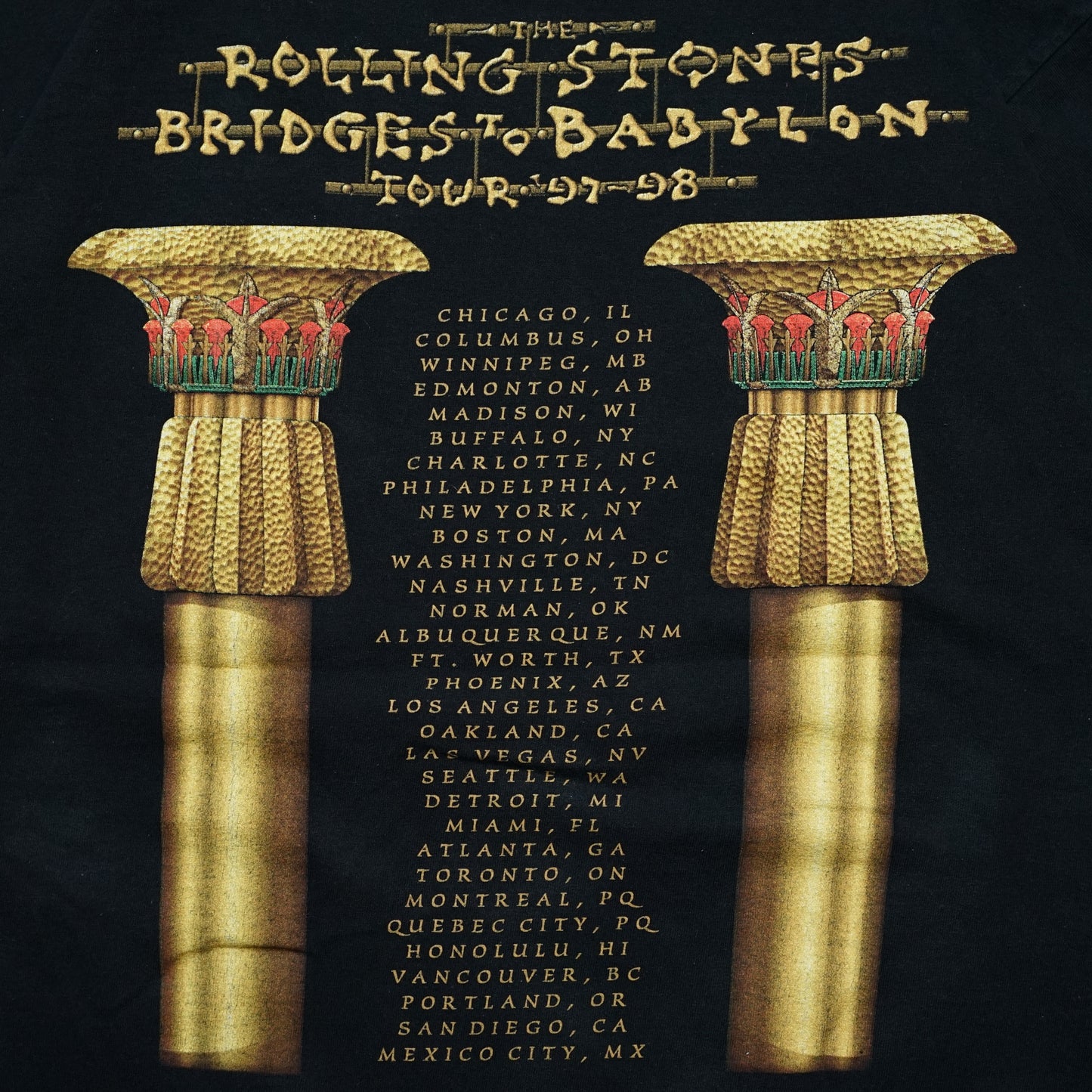 ROLLING STONES GOLD LIP & TONGUE BRIDGES TO BABYLON WORLD TOUR 1997 anvil XL (b_1023)