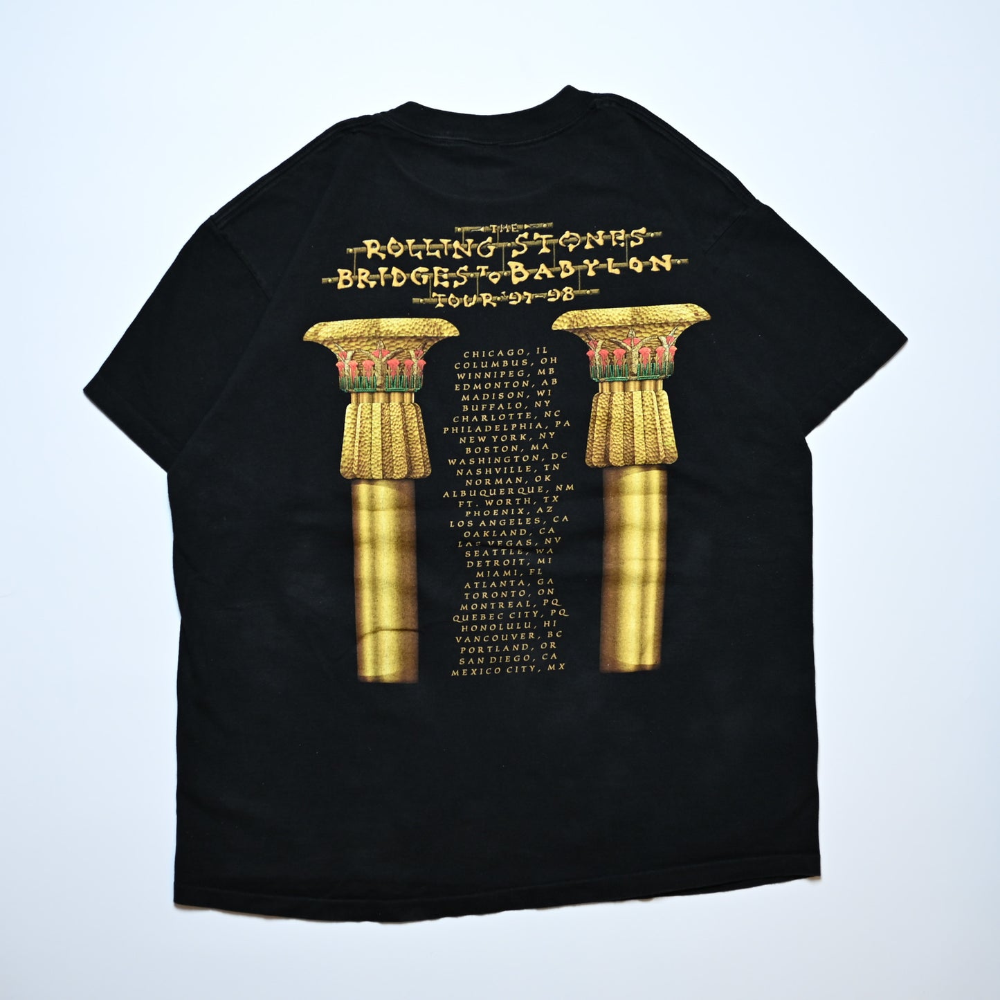 ROLLING STONES GOLD LIP & TONGUE BRIDGES TO BABYLON WORLD TOUR 1997 anvil XL (b_1023)