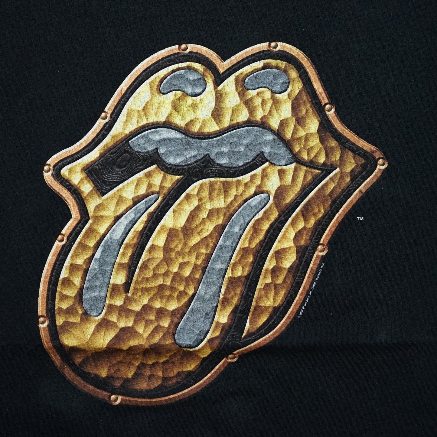 ROLLING STONES GOLD LIP & TONGUE BRIDGES TO BABYLON WORLD TOUR 1997 anvil XL (b_1023)