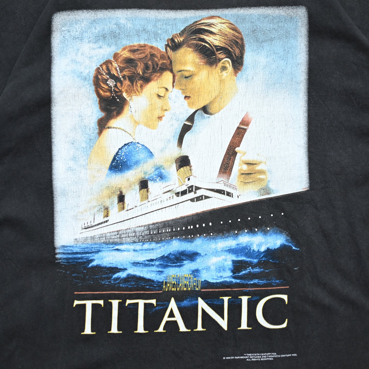 TITANIC 1998 MOVIE PROMO TEE BLACK XL（b_1035 ）