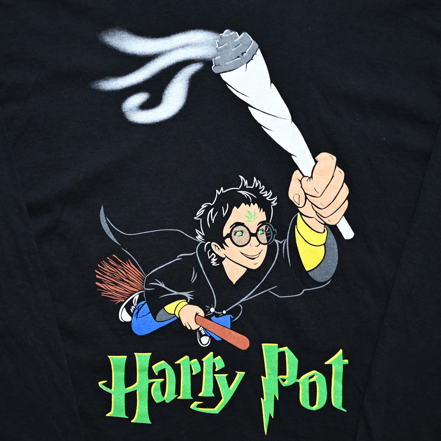 HARRY POT Weed Parody Longsleeve Shirt SCREENSTARS LARGE (b_1036)