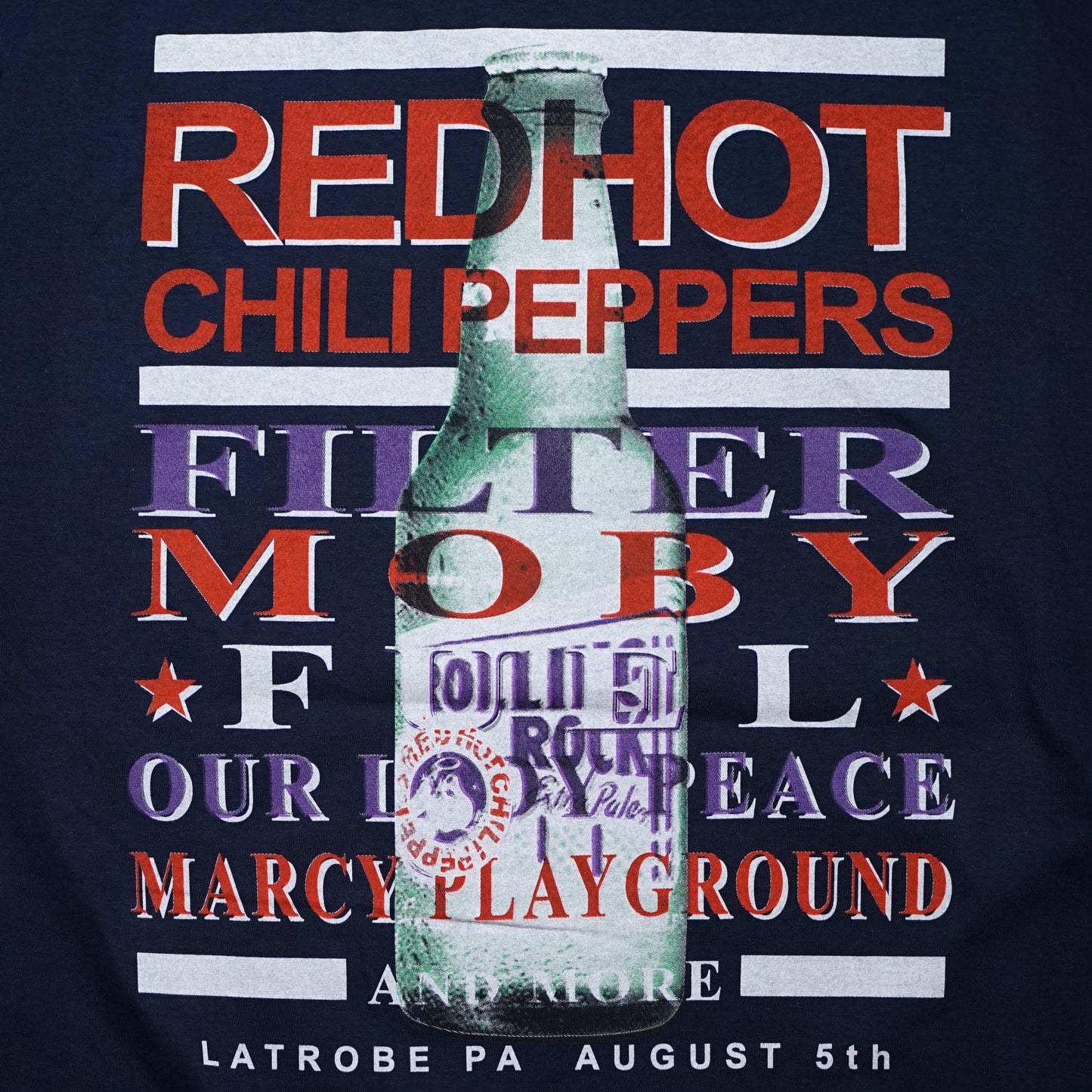 RED HOT CHILI PEPPERS ROLLING ROCK TOWN FAIR NAVY GILDAN XL  (b_1047)