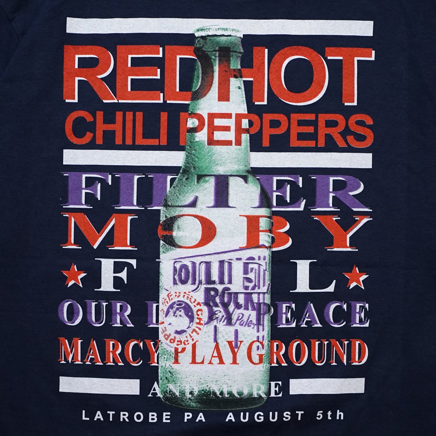 RED HOT CHILI PEPPERS ROLLING ROCK TOWN FAIR NAVY GILDAN XL  (b_1056)