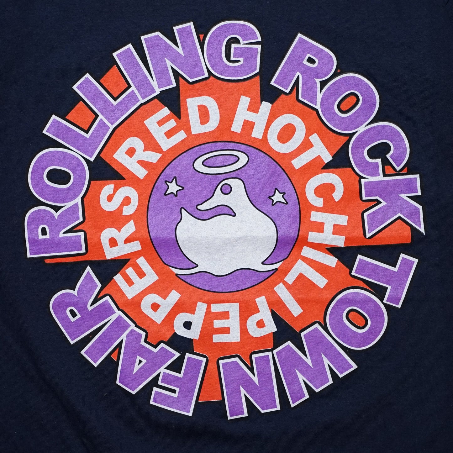 RED HOT CHILI PEPPERS ROLLING ROCK TOWN FAIR NAVY GILDAN XL  (b_1056)