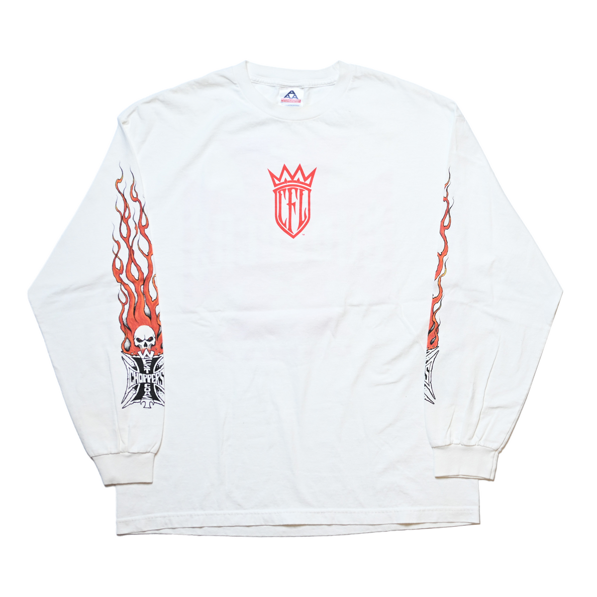 WEST COAST CHOPPERS IRON CROSS LONG BEACH, LA LS WHITE deadstock 