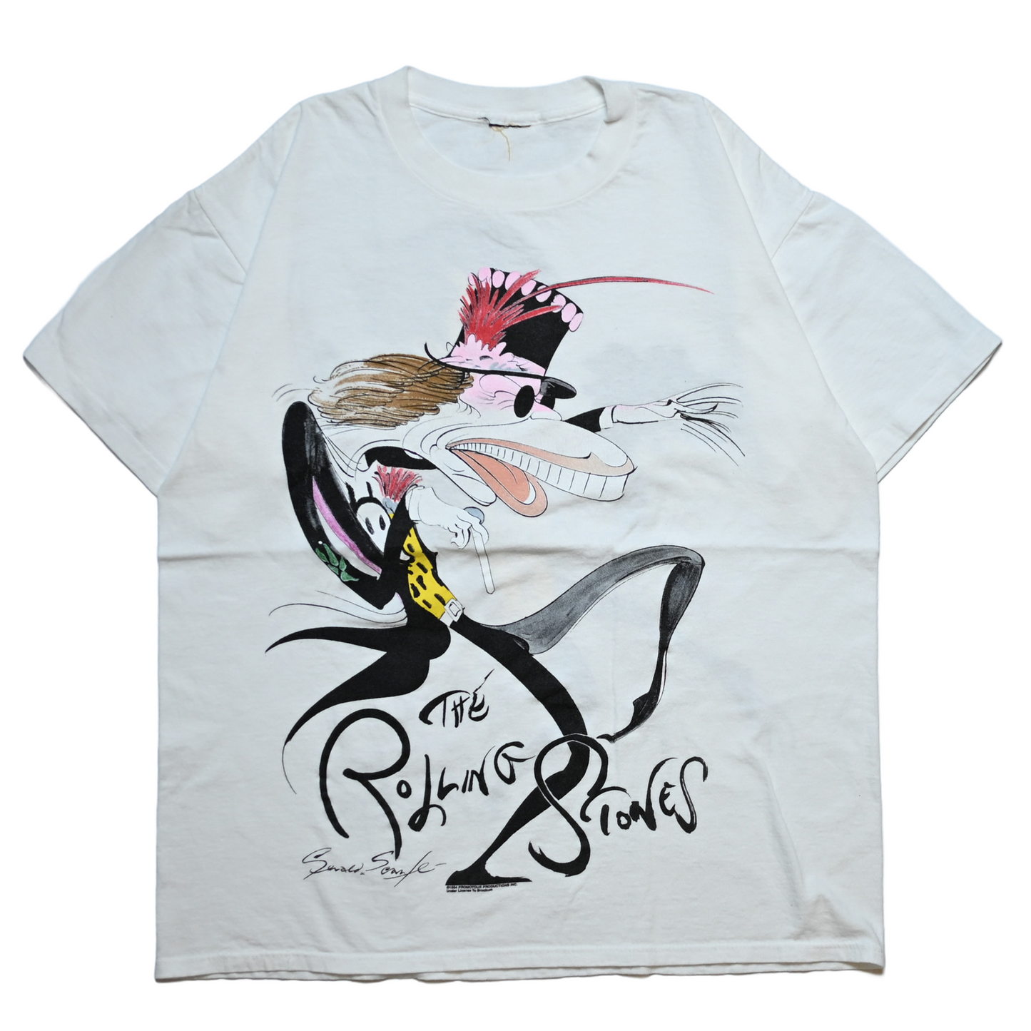 ROLLING STONES 1994 Gerald Scarfe WHITE FITS L-XL（b_1138）