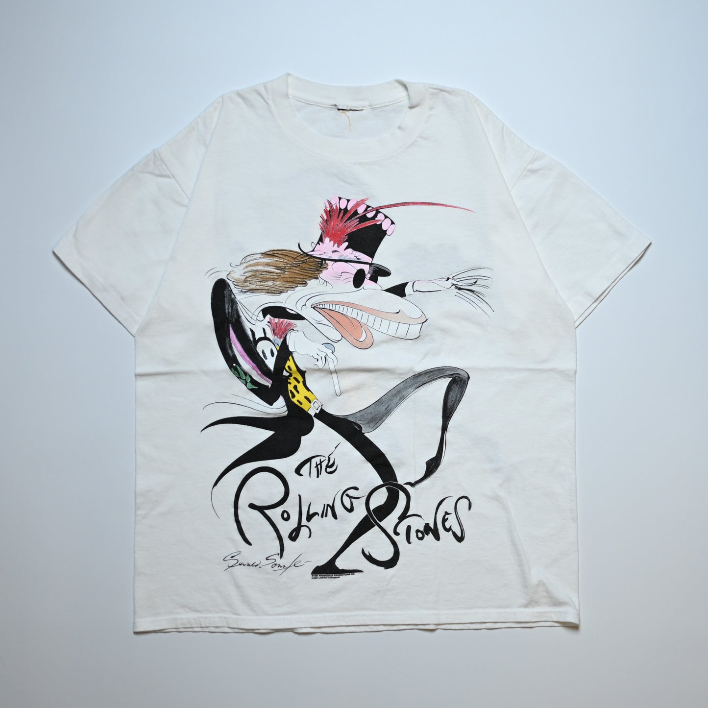 ROLLING STONES 1994 Gerald Scarfe WHITE FITS L-XL（b_1138）