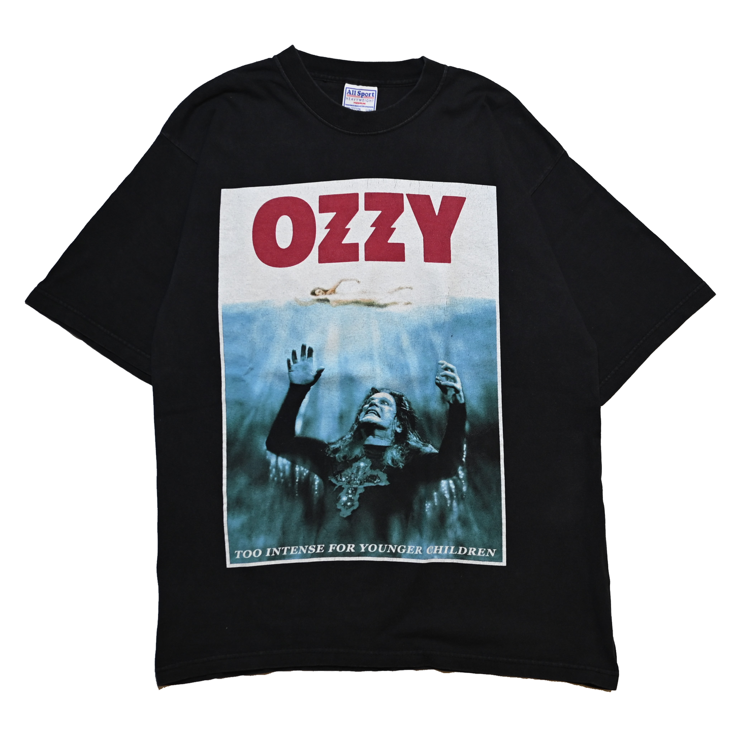 OZZY OSBOURNE 2002 OZZFEST JAWS PARODY ALLSPORTS LARGE (b_1218)