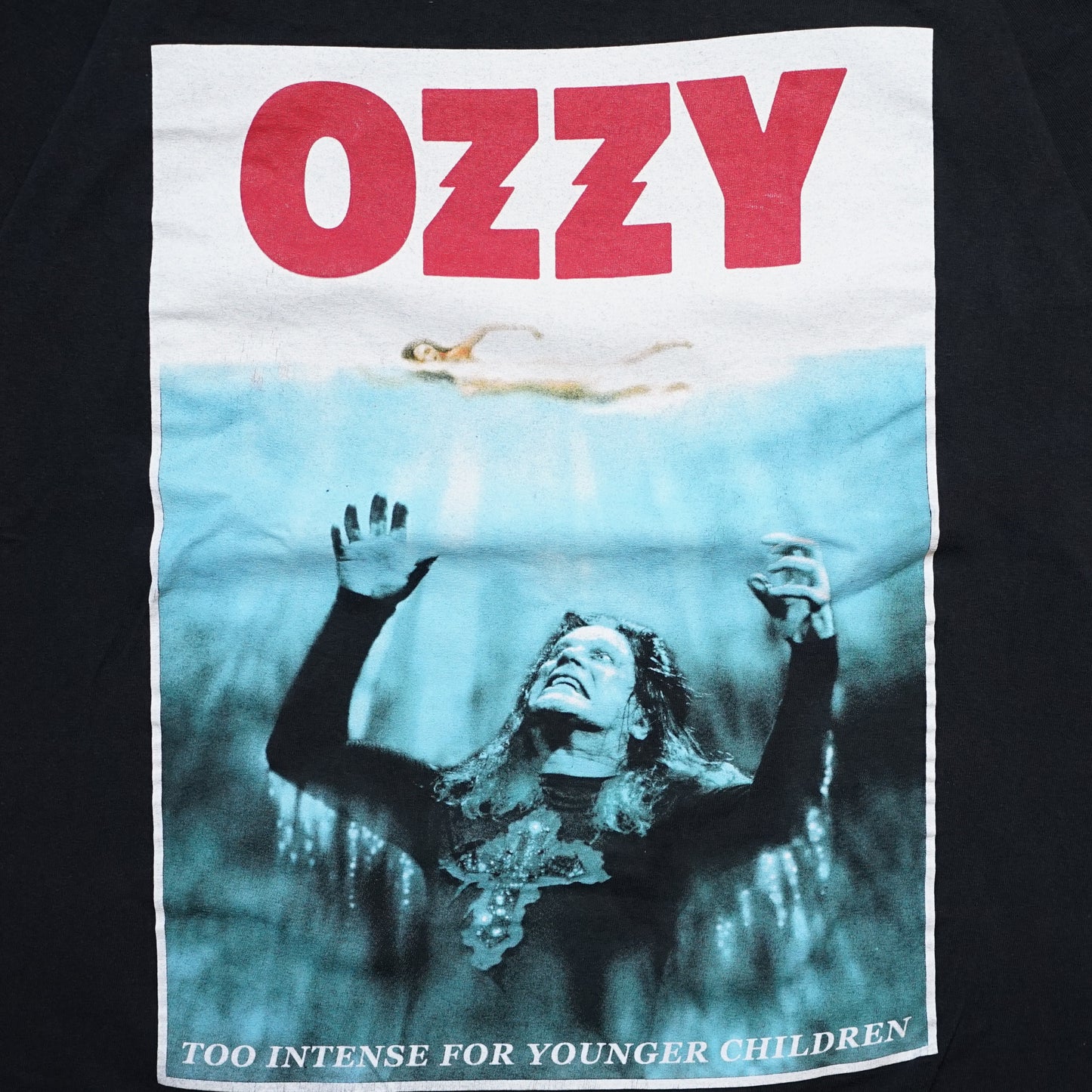 OZZY OSBOURNE 2002 OZZFEST JAWS PARODY ALLSPORTS LARGE (b_1219)