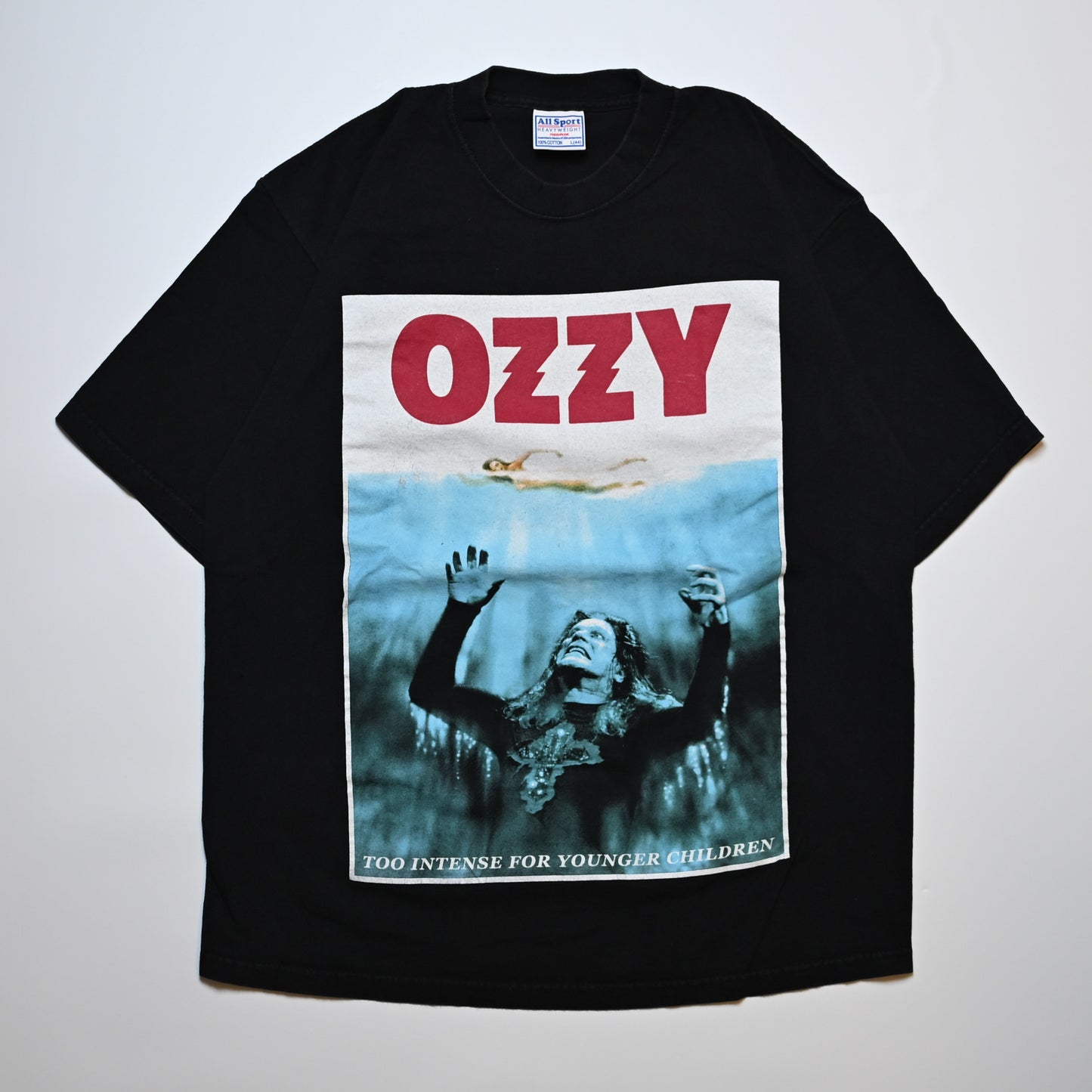 OZZY OSBOURNE 2002 OZZFEST JAWS PARODY ALLSPORTS LARGE (b_1219)