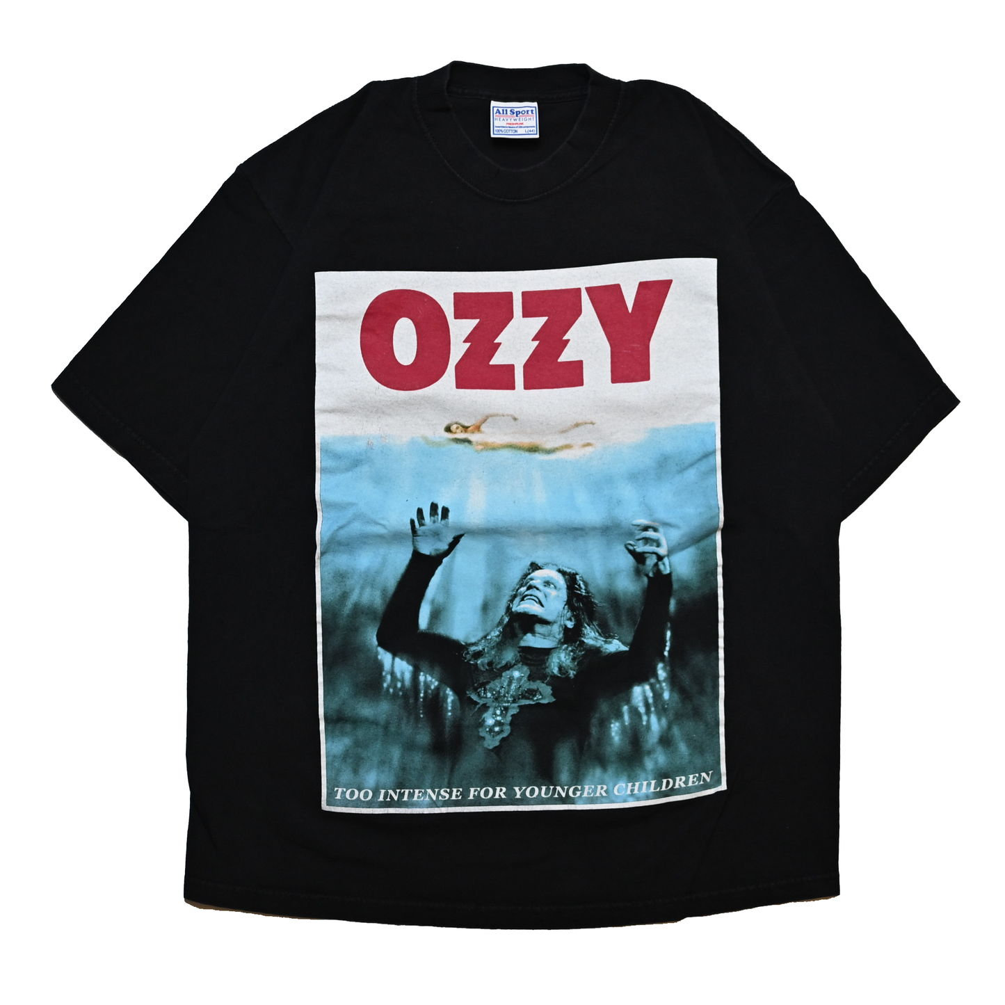 OZZY OSBOURNE 2002 OZZFEST JAWS PARODY ALLSPORTS LARGE (b_1219)