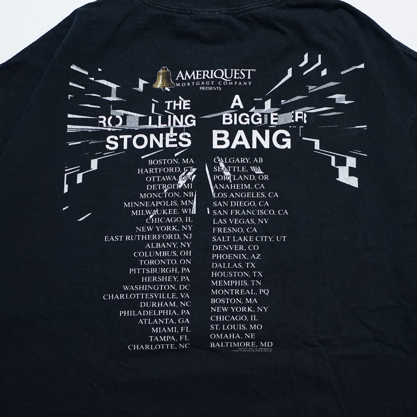ROLLING STONES LIP & TONGUE A BIGGER BANG 2006 BLACK XL (b_1223)
