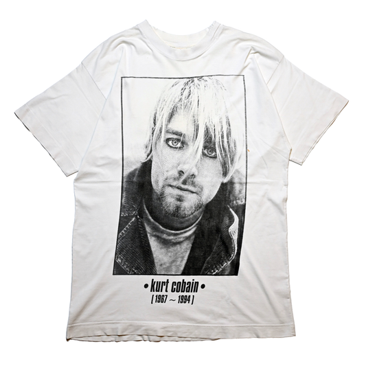 NIRVANA KURT COBAIN MEMORIAL WHITE EURO FITS EURO XL DAMAGE(b_1231)