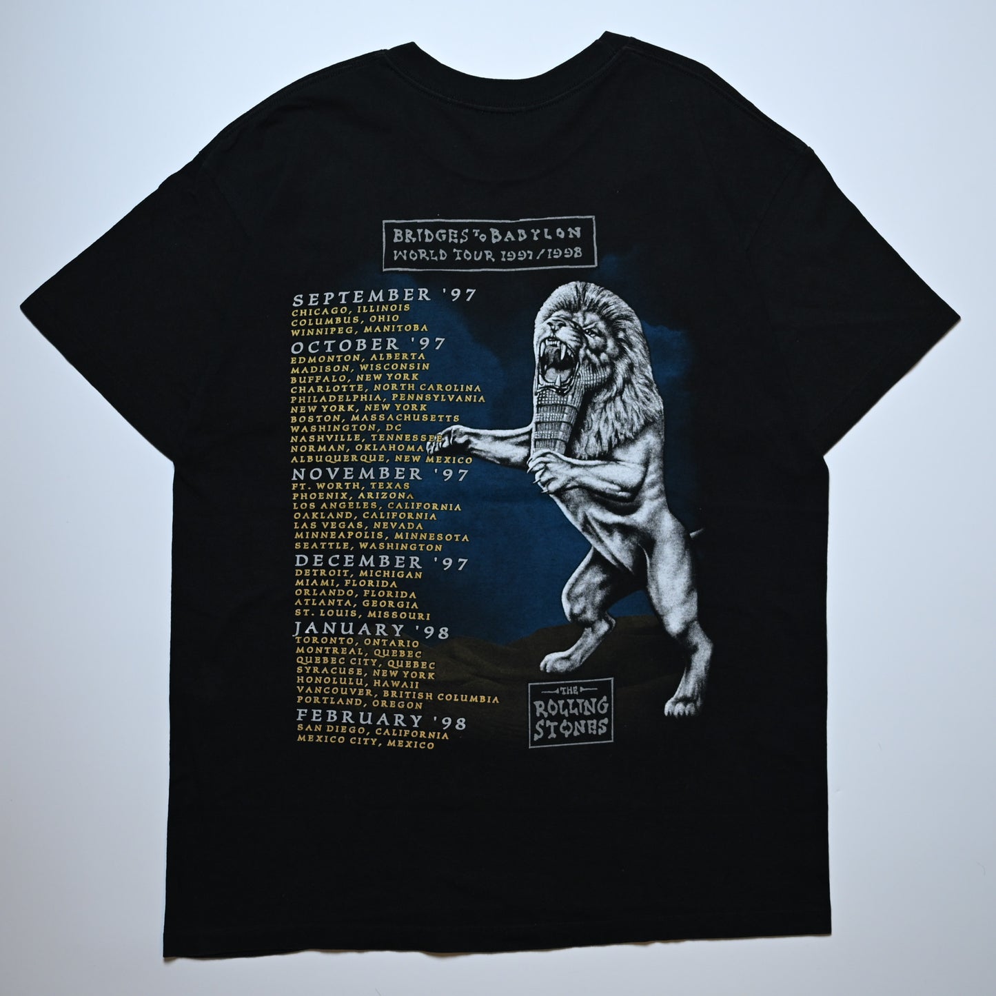 ROLLING STONES BRIDGES TO BABYLON WORLD TOUR 1997 BLACK  anvil XL (g_002)