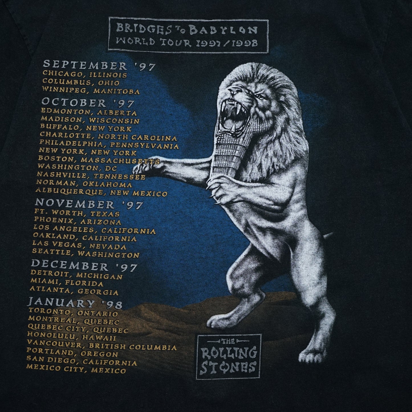 ROLLING STONES BRIDGES TO BABYLON WORLD TOUR 1997 BLACK anvil XL（k_008）