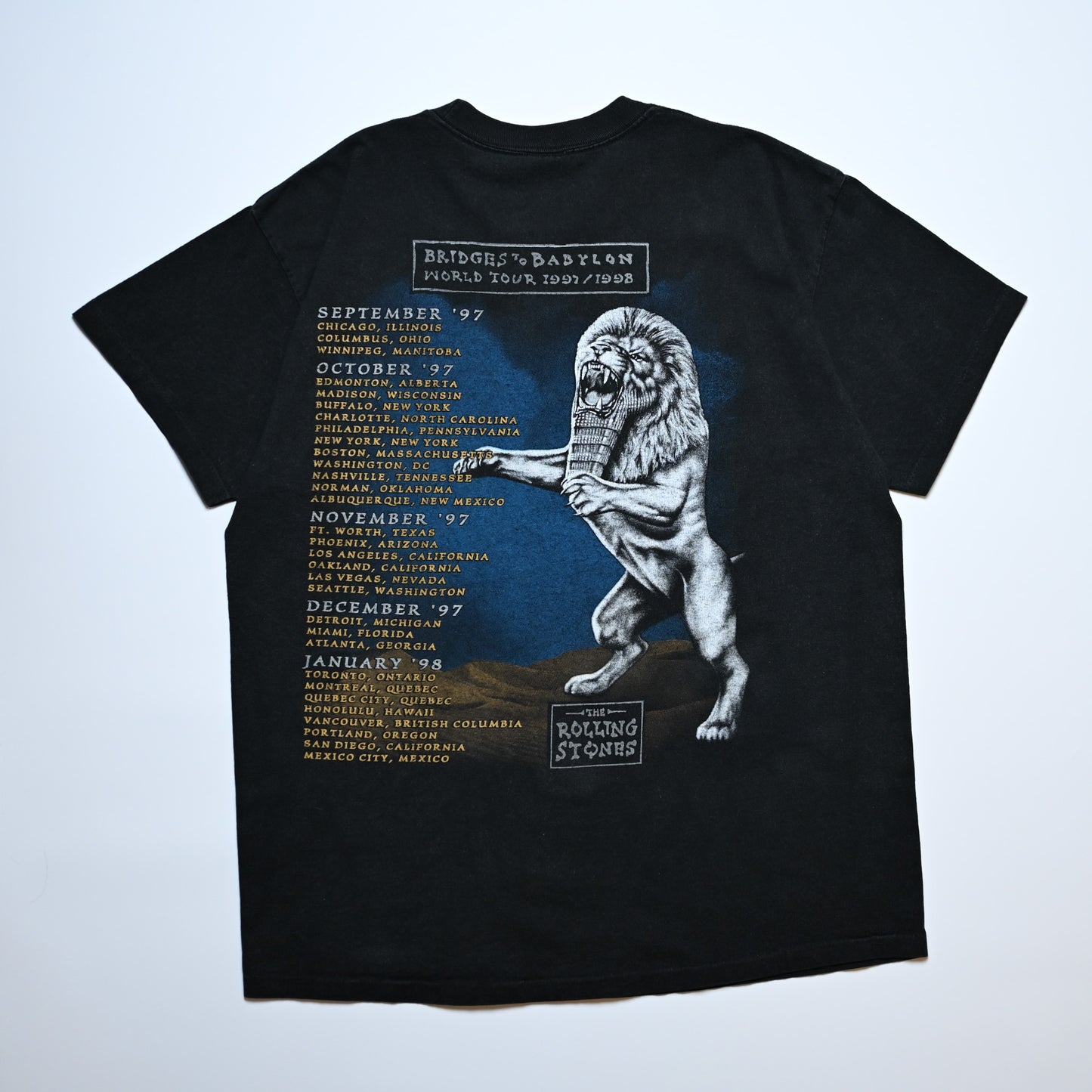 ROLLING STONES BRIDGES TO BABYLON WORLD TOUR 1997 BLACK anvil XL（k_008）