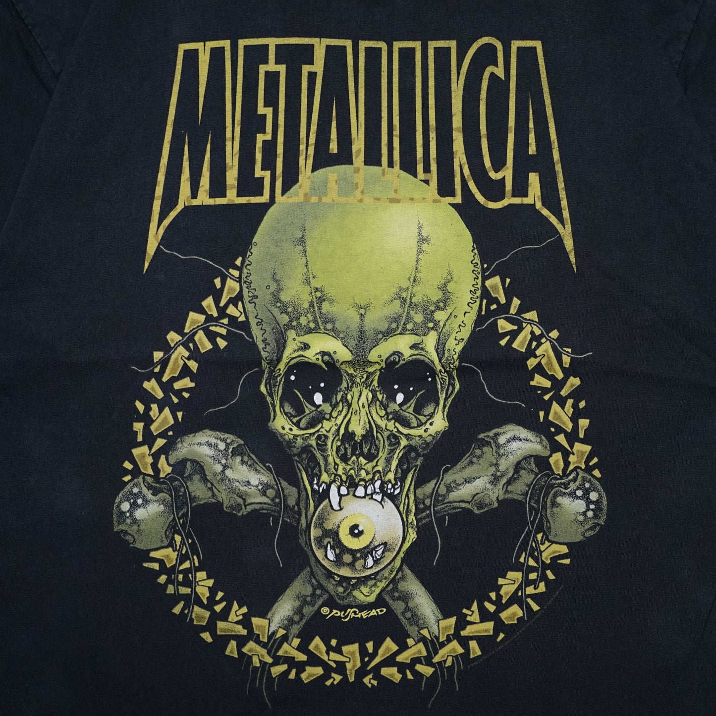 METALLICA PUSHEAD NO LEAF CLOVER Hanes LARGE (k_018)