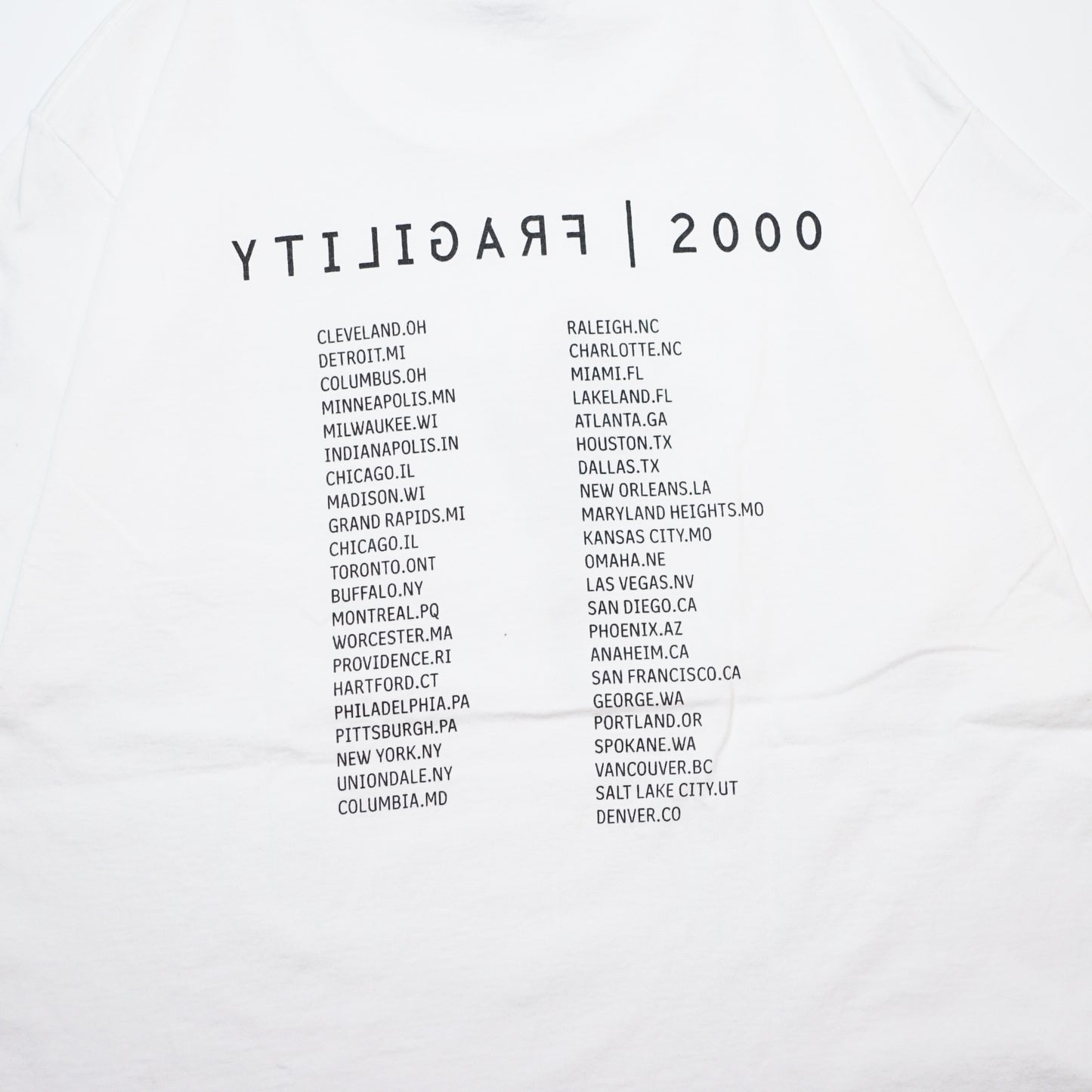 NINE INCH NAILS FRAGILITY 2000 TOUR TEE MEDIUM (k_027)