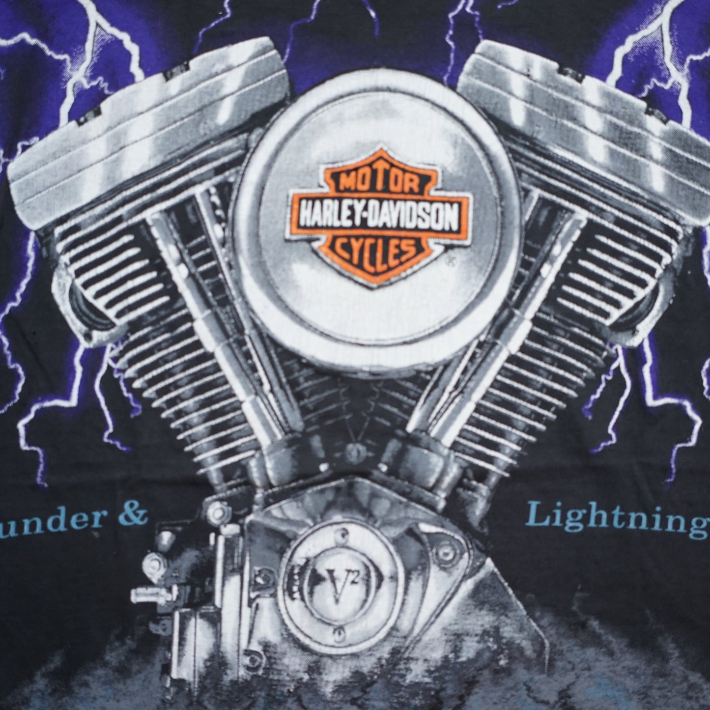 HARLEY DAVIDSON Thunder & Lightning FRONTPRINT ONLY ORIGINAlL LARGE (k_040)