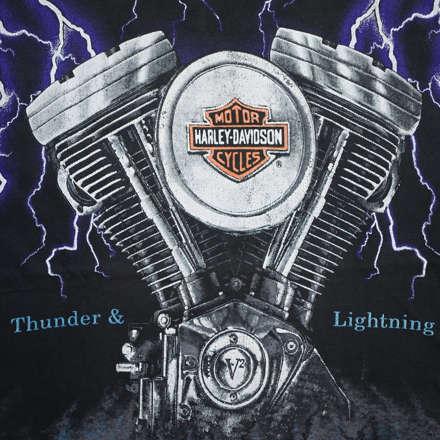 HARLEY DAVIDSON Thunder & Lightning CUT TAG L-XL (k_042)