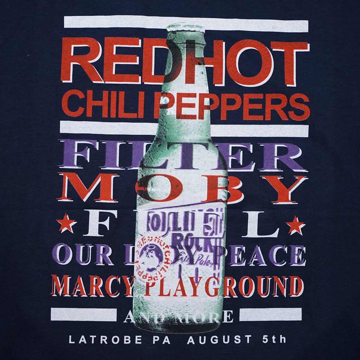 RED HOT CHILI PEPPERS ROLLING ROCK TOWN FAIR NAVY GILDAN XL  (k_1008)