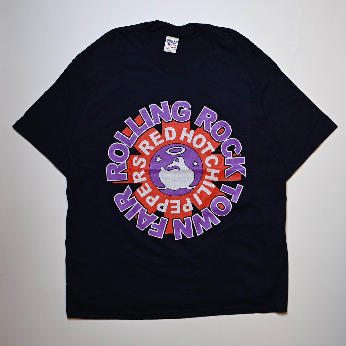 RED HOT CHILI PEPPERS ROLLING ROCK TOWN FAIR NAVY GILDAN XL  (k_1008)