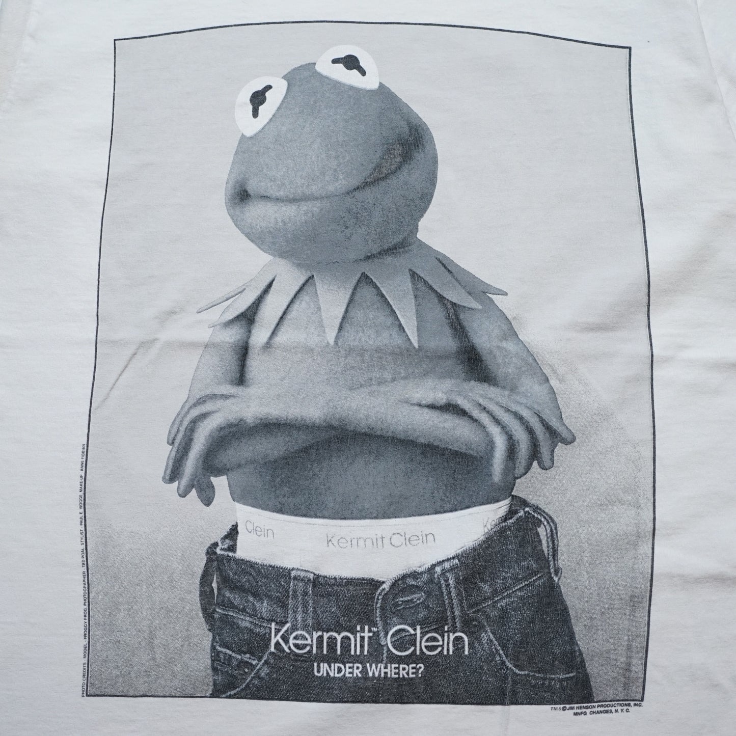 KERMIT CLEIN CALVIN KLEIN PARODY WHITE CHANGES LARGE (k_1111)