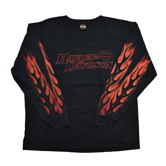 HARLEY DAVIDSON FIRE PATTERN LS ORIGINAL XXL (k_1136)