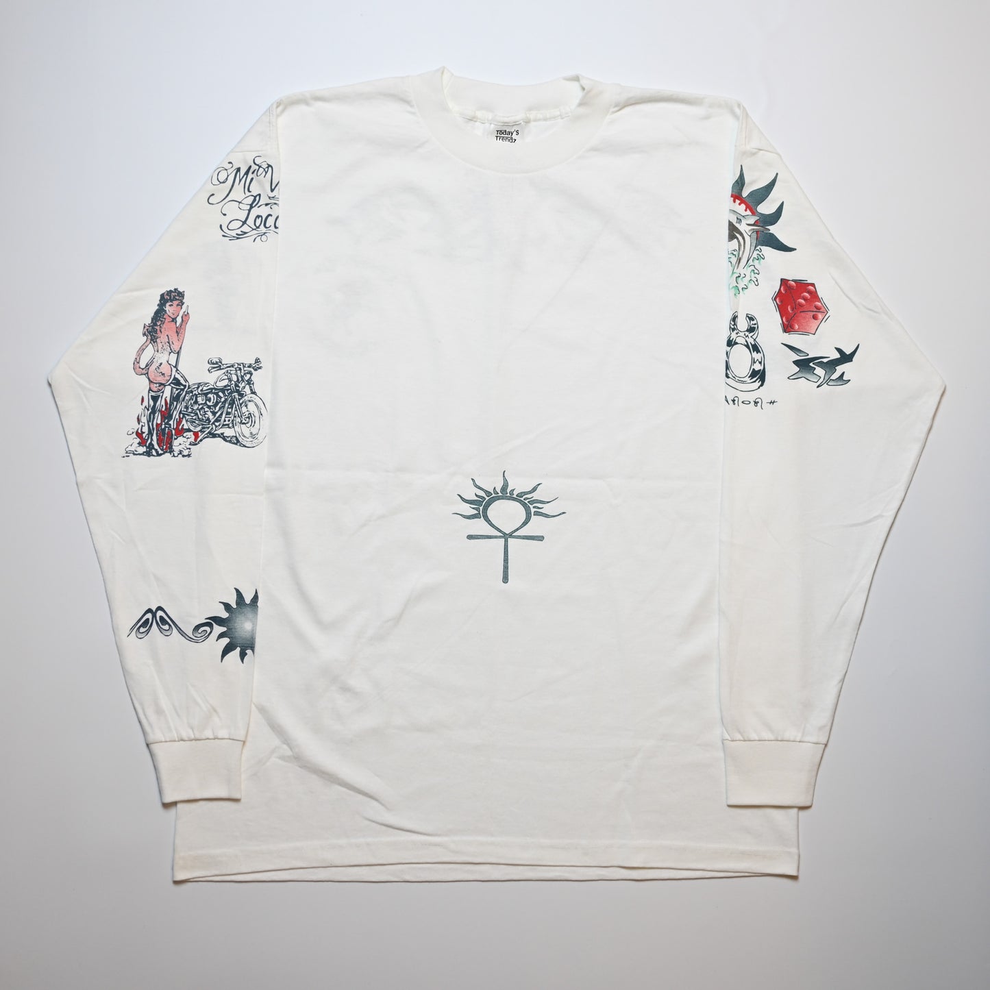 DENNIS RODMAN TATTOO LS DEAD STOCK WHITE TODAY'S TORENSZ XL (k_1201)