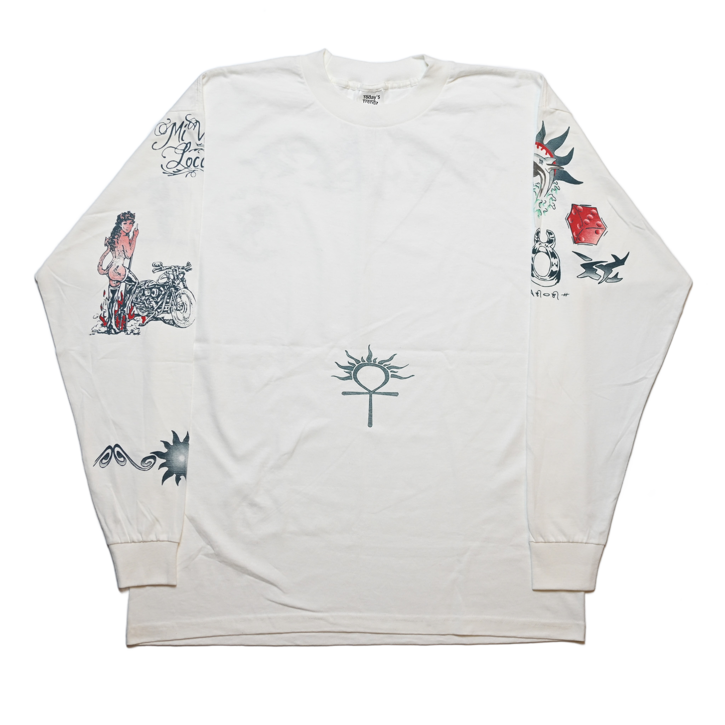 DENNIS RODMAN TATTOO LS DEAD STOCK WHITE TODAY'S TORENSZ XL (k_1201)