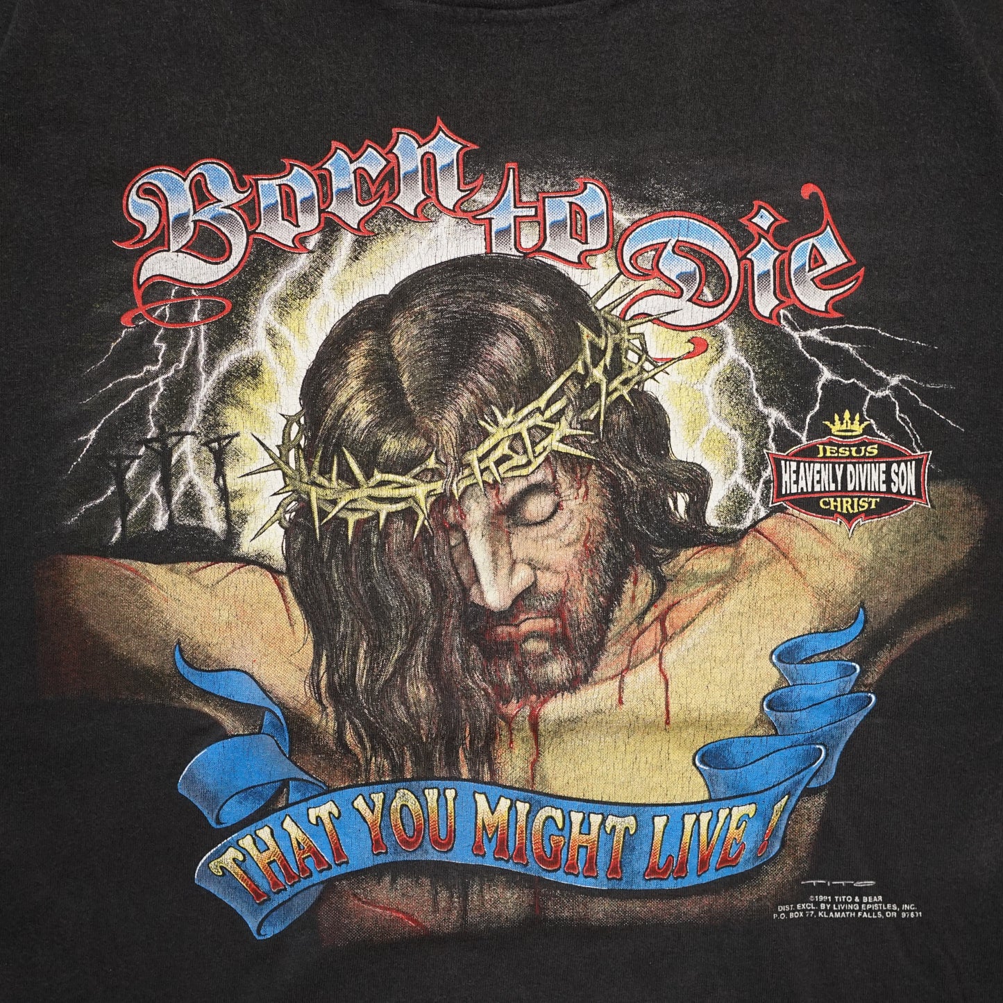 JESUS Born to Die THAT YOU MIGHT LIVE 1991 DELTA XL (k_1213)