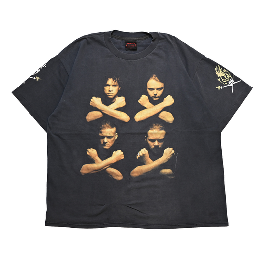 METALLICA 4 FACE MEMBER BIRTH SCHOOL METALLICA DEATH ORIGINAL XL FADE (k_1240)