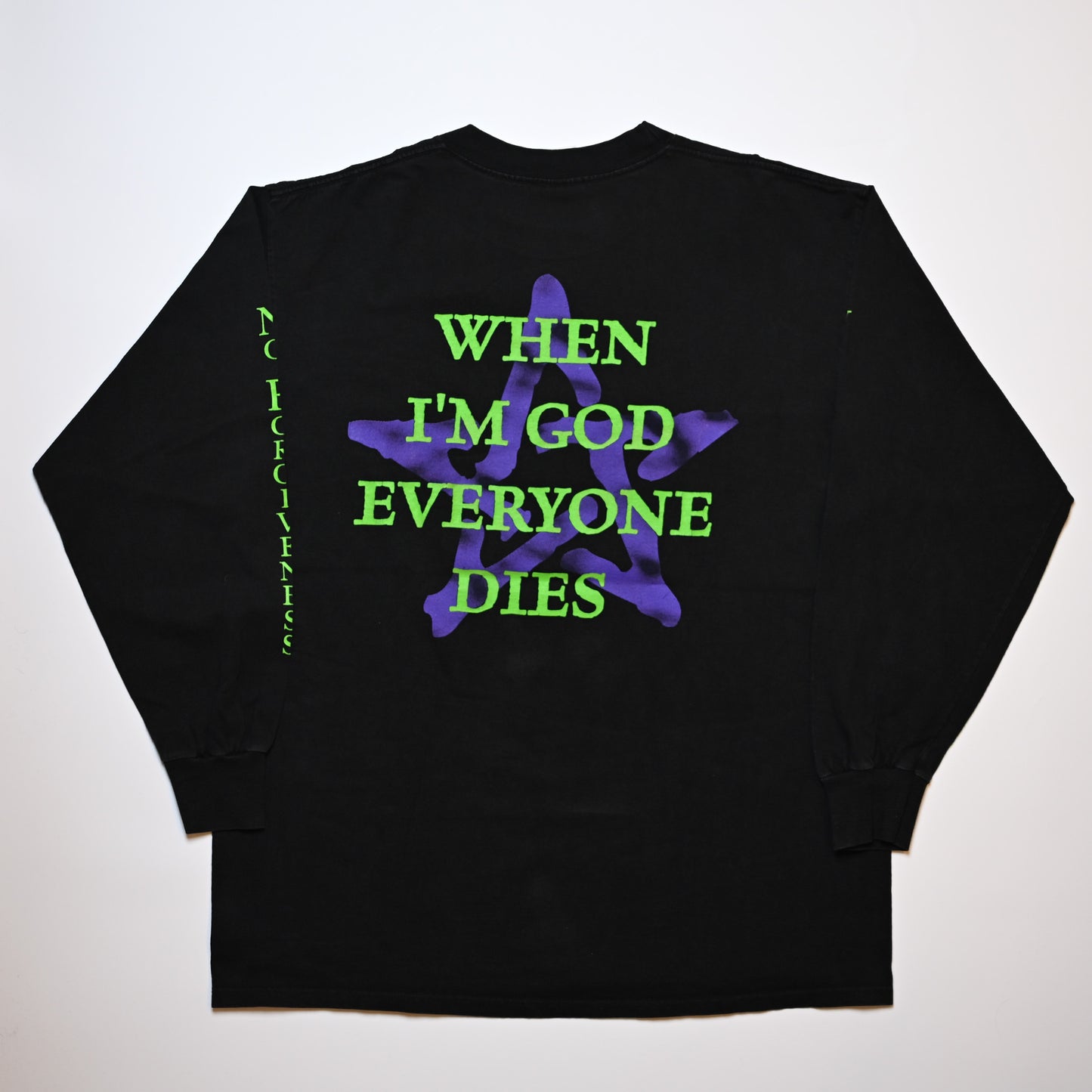 MARILYN MANSON 1996 NO FORGIVENESS WHEN I'M GOD EVERYONE DIES L/S GILDAN XL(o_1008)