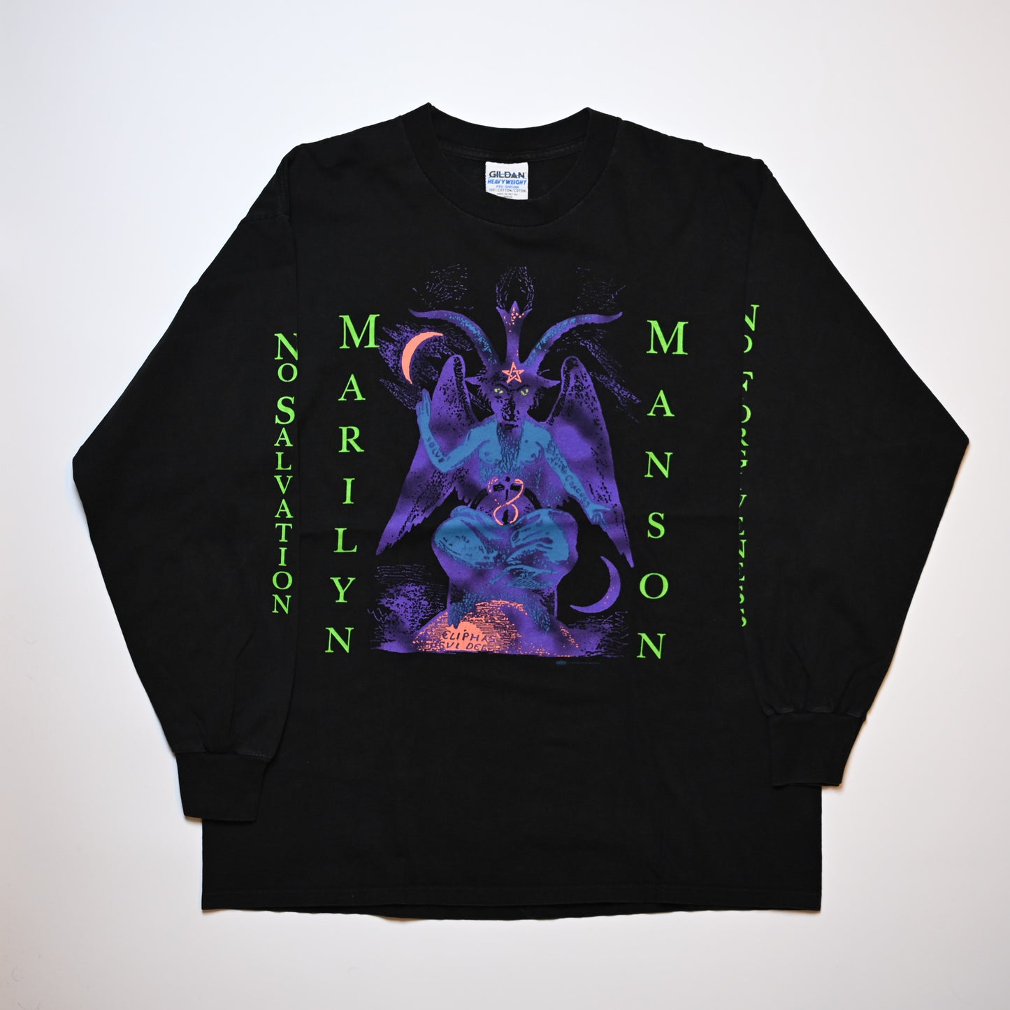 MARILYN MANSON 1996 NO FORGIVENESS WHEN I'M GOD EVERYONE DIES L/S GILDAN XL(o_1008)