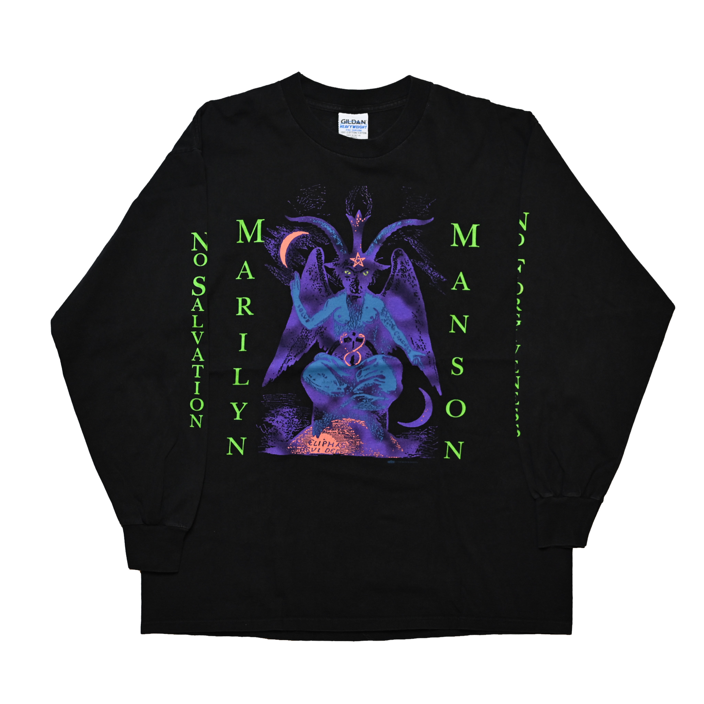 MARILYN MANSON 1996 NO FORGIVENESS WHEN I'M GOD EVERYONE DIES L/S GILDAN XL(o_1008)