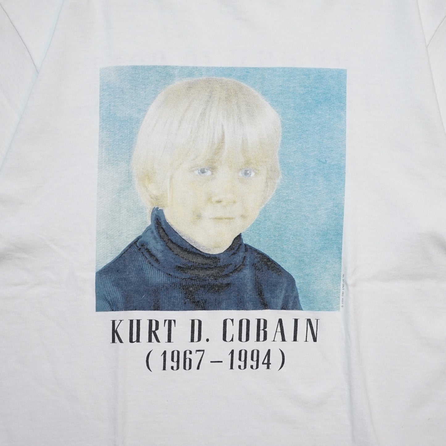 NIRVANA KURT COBAIN MEMORIAL CHILD WHITE CUT TAG L-XL (o_1203)