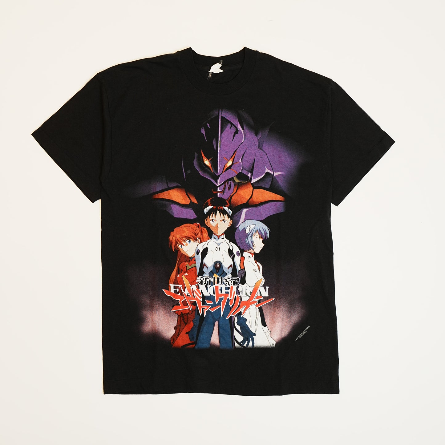 Neon Genesis Evangelion Anime 1998 Screen Stars Black T Shirt LARGE (oc_0601)